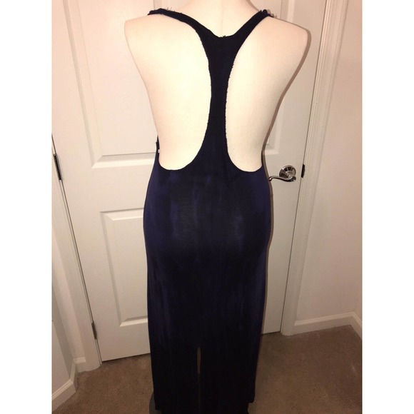 FREE PEOPLE Jersey Dress, Medium, High Low Halter Back Blue summer dress - Picture 10 of 15